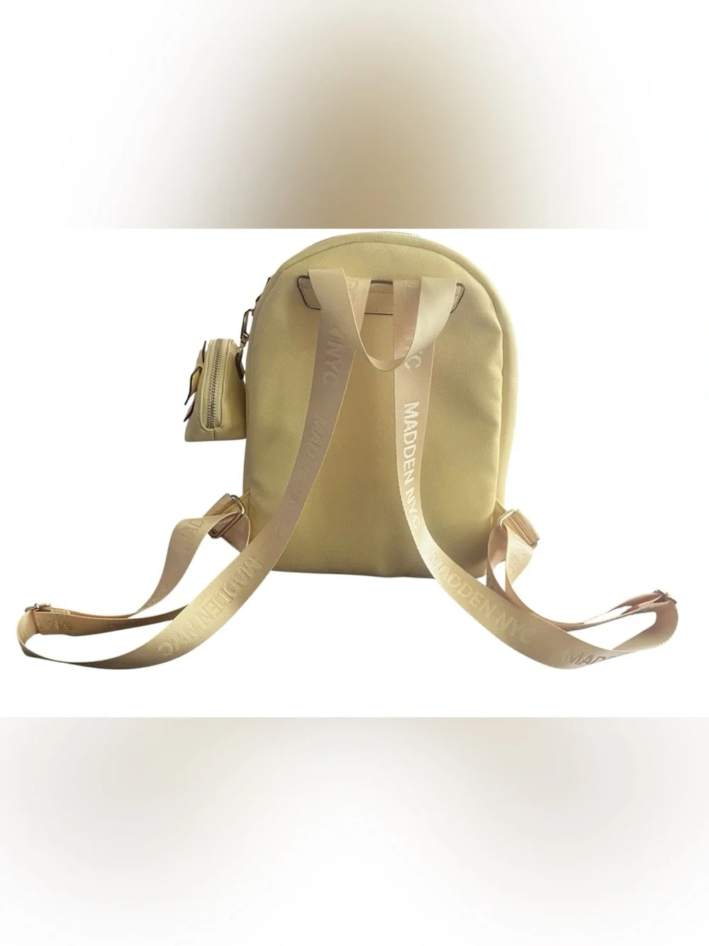 Madden NYC Butter Yellow Bow Mini Backpack with Matching Coin Pouch/NWOT